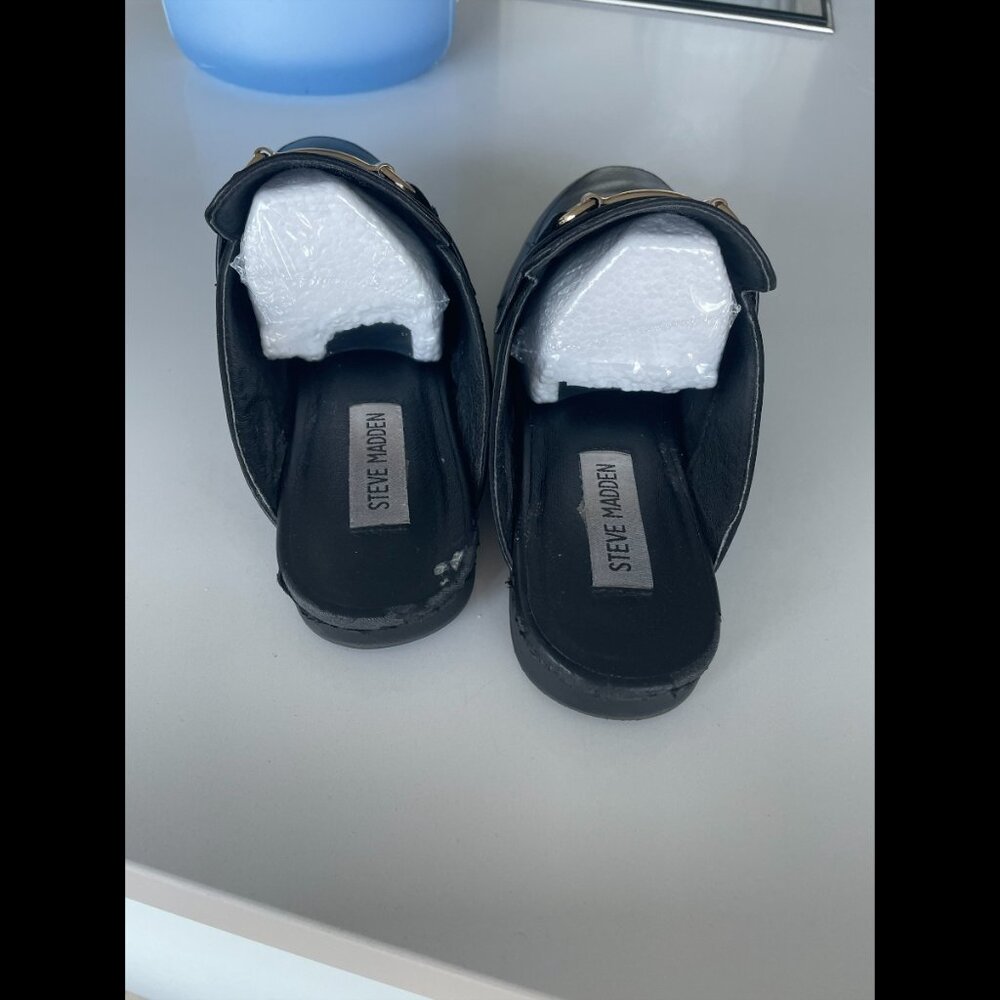 Steve Madden Kandi Black Leather Slip-On Mule - Size 8.5 - Picture 7 of 10